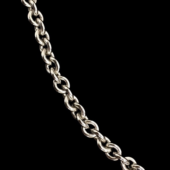 Vintage Silver Tone Rhinestone Encrusted Heart Pendant Toggle Clasp Necklace - Picture 5 of 6